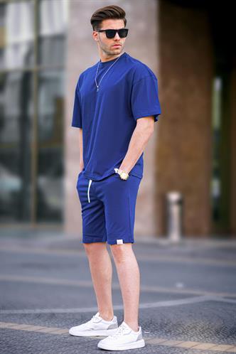Lacivert  Basic Erkek Şort Takımı 6377