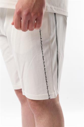 Ekru Overfit Baskılı Erkek Şort T-shirt Takım E7302