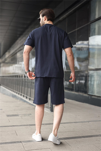 Lacivert Erkek Şort T-shirt Takım E7347