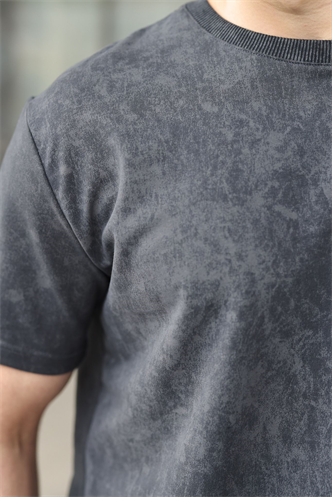 Füme Batik Desenli Overfit Şort T-shirt Takım E7357