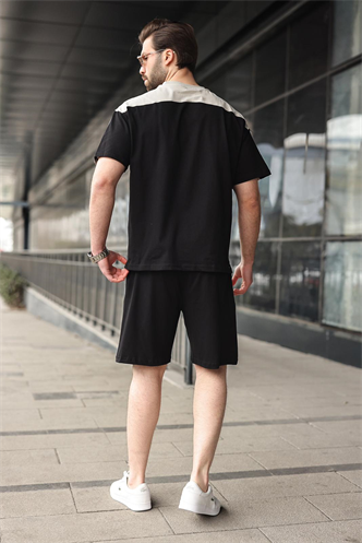 Siyah Erkek Şort T-shirt Takımı E7346