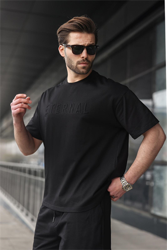 Siyah Erkek Şort T-shirt Takım E7347