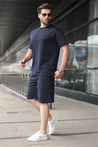Lacivert Erkek Şort T-shirt Takım E7347