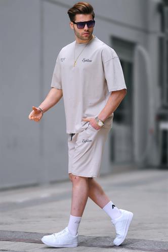 Taş Rengi Erkek Şort Takımı 5937