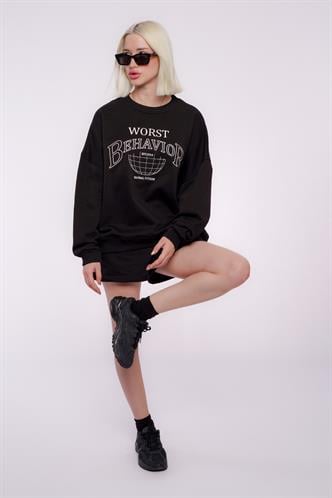 Mad Girls Black Shorts Set Mg1170