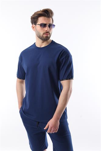 Madmext Lacivert Basic Erkek Şort T-Shirt Takımı E7307