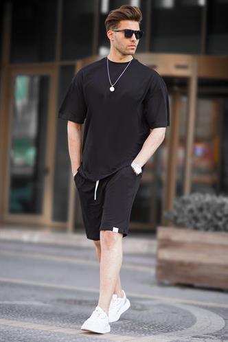 Siyah Basic Erkek Şort Takımı 6377
