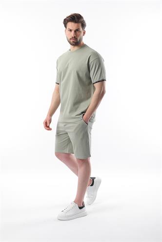 Madmext Mint Yeşili Basic Erkek Şort T-Shirt Takımı E7307