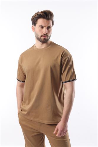 Madmext Camel Basic Erkek Şort T-Shirt Takımı E7307