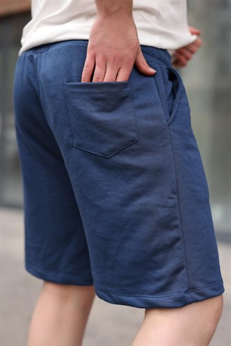 Lacivert Beli Ayarlanabilir Regular Fit Erkek Şort E6585