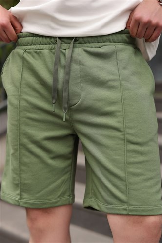 Haki Beli Ayarlanabilir Regular Fit Erkek Şort E6585