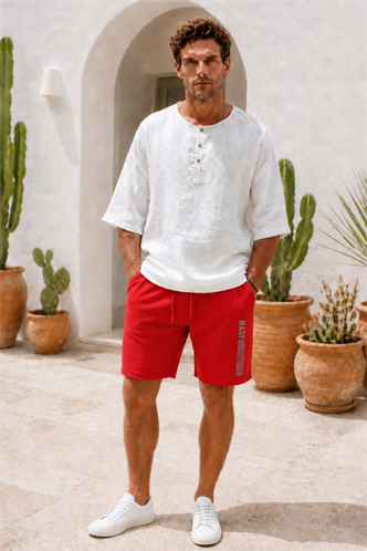 Madmext Red Capri Shorts 5403