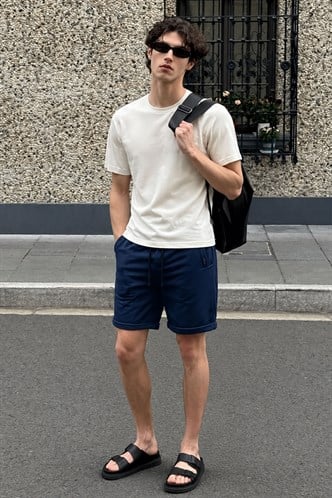 Madmext Men Navy Blue Shorts 4842