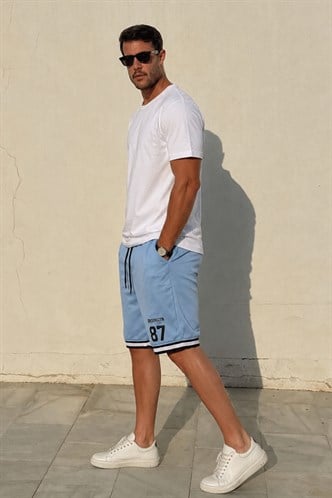Madmext Men Regular Fit Blue Shorts 5405