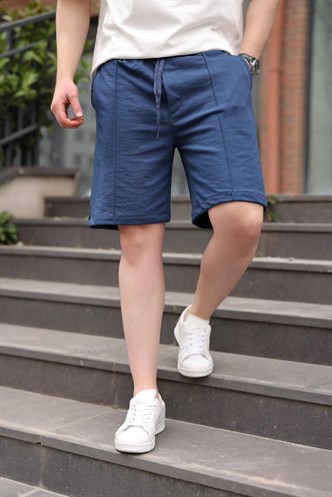 Lacivert Beli Ayarlanabilir Regular Fit Erkek Şort E6585