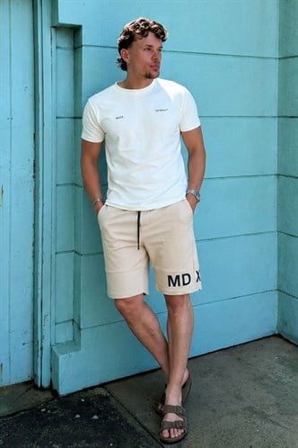 Bej Baskılı Erkek Bermuda Şort 5493 