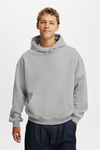 Boyalı Gri Kapüşonlu Kanguru Cep Erkek Sweatshirt E7169