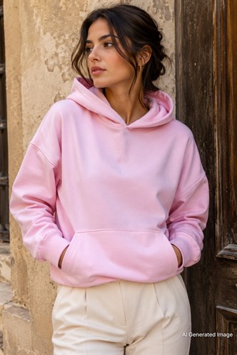 Pembe Oversize Cepli Sweatshirt MG2207