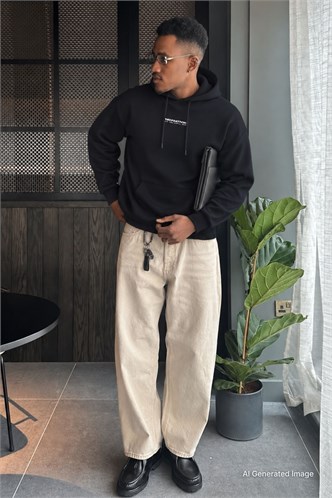 Madmext Siyah Baskılı Sweatshirt 5306