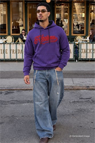 Madmext Men Purple Hoodie Sweatshirt 2825