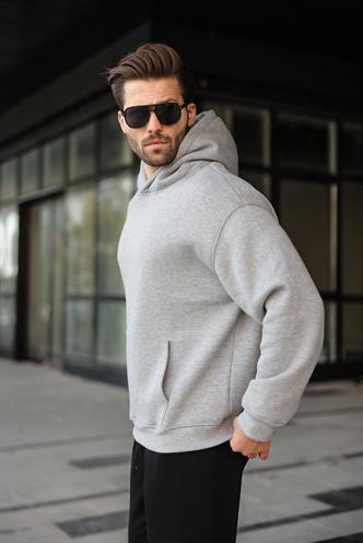 Grimelanj Kapüşonlu Kanguru Cep Erkek Sweatshirt E7169