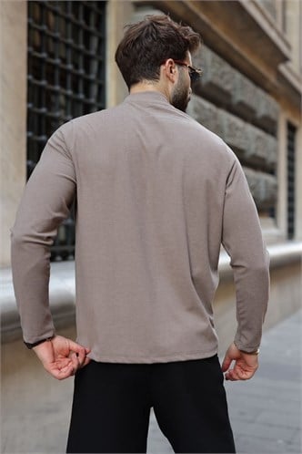 Vizon Yarım Balıkçı Yaka Slim Fit Erkek Sweatshirt E7202