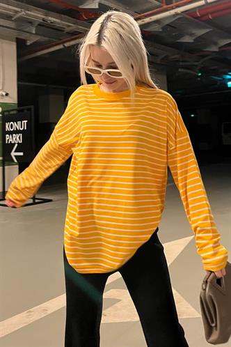 Turuncu Çizgili Sweatshirt MG2572