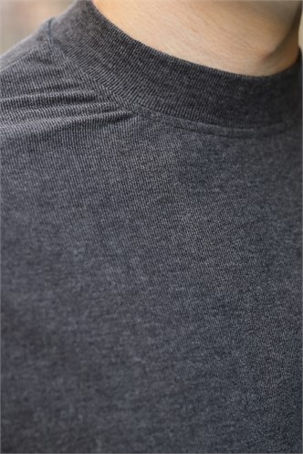 Antrasit Yarım Balıkçı Yaka Slim Fit Erkek Sweatshirt E7202