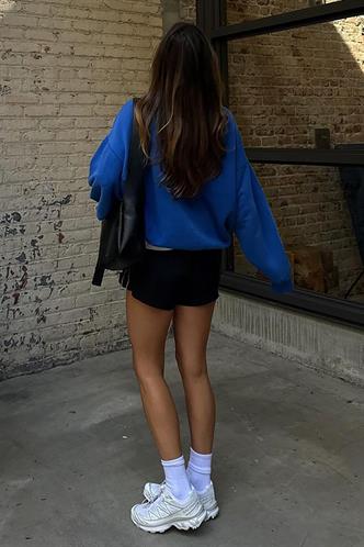 Saks Bisiklet Yaka Basic Sweatshirt MG1559