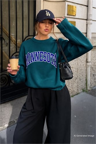Mad Girls Green Sweatshirt MG1268