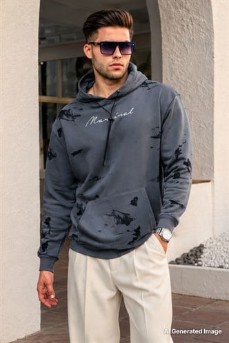 Füme Baskılı Erkek Sweatshirt 5291
