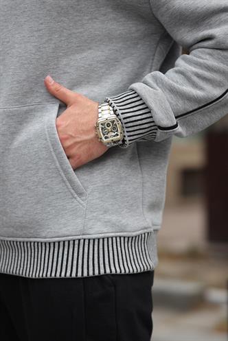 Grimelanj Kapüşonlu Kanguru Cep Erkek Sweatshirt E7163