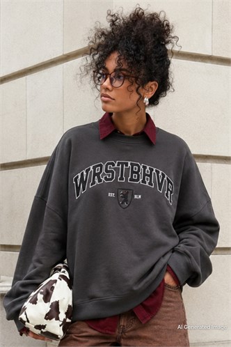 Mad Girls Smoke Gray Sweatshirt MG1196