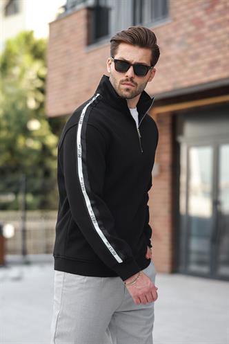 Siyah Fermuarlı Yarım Balıkçı Yaka Erkek Sweatshirt E7164