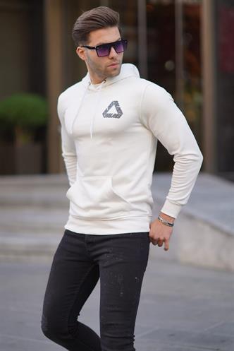 Madmext Beyaz Baskılı Sweatshirt 5303