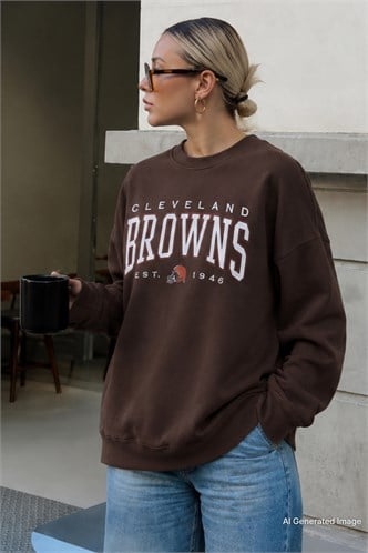 Mad Girls Printed Brown Sweatshirt Mg1210 