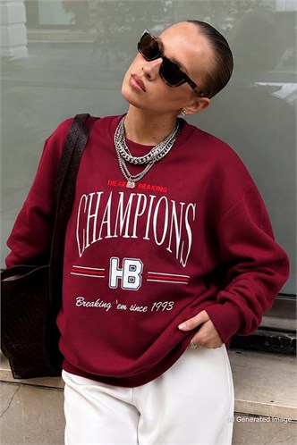 Mad Girls Maroon Sweatshirt MG930