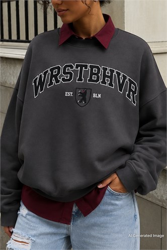 Mad Girls Smoke Gray Sweatshirt MG1196