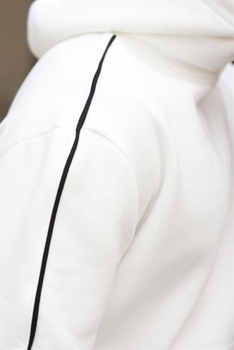 Ekru Kapüşonlu Kanguru Cep Erkek Sweatshirt E7163