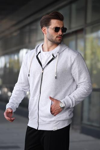 Karmelanj Fermuarlı Kapüşonlu Sweatshirt 6161