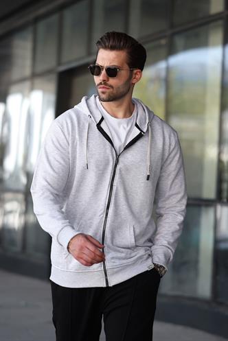 Karmelanj Fermuarlı Kapüşonlu Sweatshirt 6161