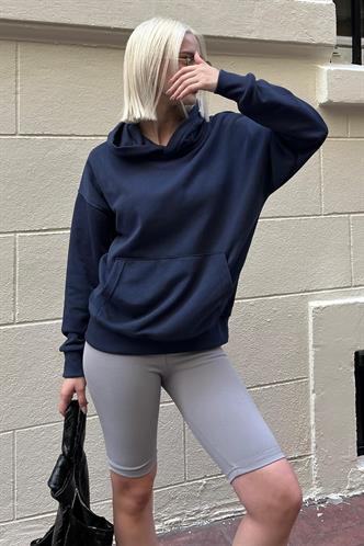 Lacivert Oversize Cepli Sweatshirt MG2207