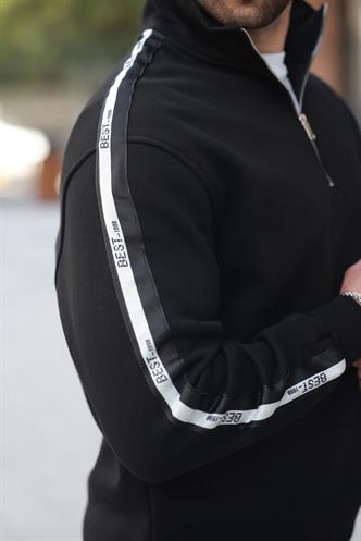 Siyah Fermuarlı Yarım Balıkçı Yaka Erkek Sweatshirt E7164