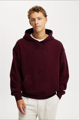 Bordo Kapüşonlu Kanguru Cep Erkek Sweatshirt E7169