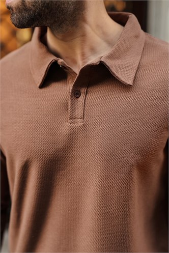Vizon Gömlek Yaka Dokulu Regular Fit Erkek Sweatshirt E7203