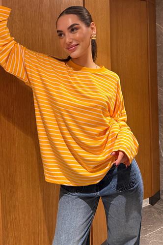 Turuncu Çizgili Sweatshirt MG2572