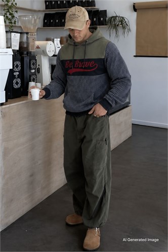 Hooded Striped Sweatshirt Smoked 2815
