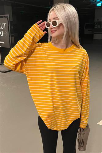 Turuncu Çizgili Sweatshirt MG2572