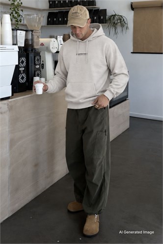 Madmext Bej Baskılı Sweatshirt 5306