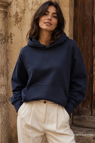 Lacivert Oversize Cepli Sweatshirt MG2207